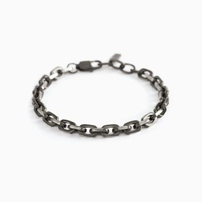2 Jewels Bracciale Acciaio Gunmetal Catena Forzatina