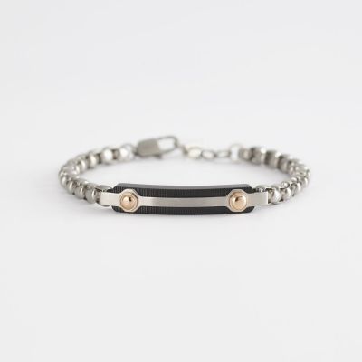 2 Jewels Bracciale Uomo Acciaio Pvd Rosè e Nero