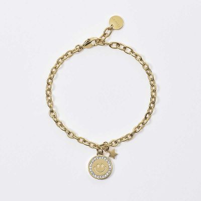2 Jewels Bracciale Donna Acciaio Gold Smile e Stellina