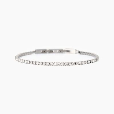 2 Jewels Tennis Acciaio Cristalli Bianchi