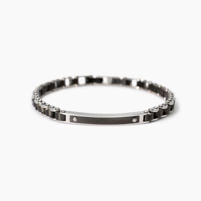 2 Jewels Bracciale Acciaio Gunmetal e Piastra
