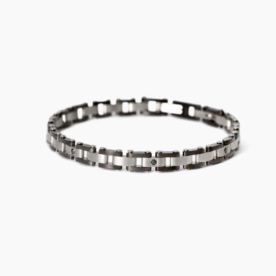2 Jewels Bracciale Acciaio e Cristalli Neri