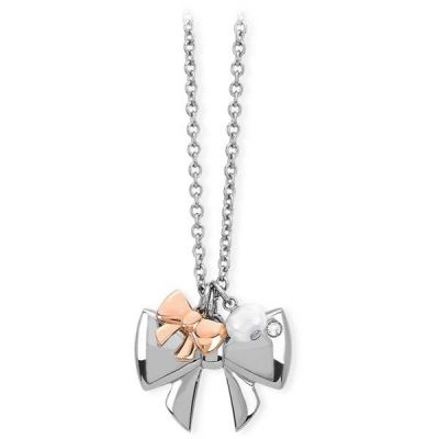 2 Jewels Collana Donna Acciaio Fiocco Silver e Rosè Bon Ton