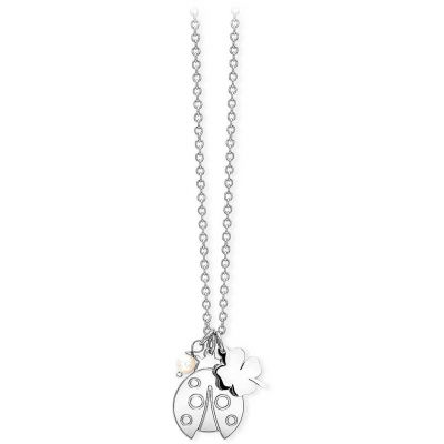 2 Jewels Collana Donna Acciaio Coccinella e Quadrifoglio Preppy