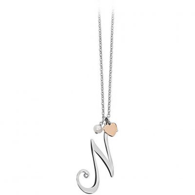 2 Jewels Collana Donna Acciaio Lettera N con Cuore