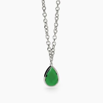 2 Jewels Collana Acciaio Goccia Glass Verde