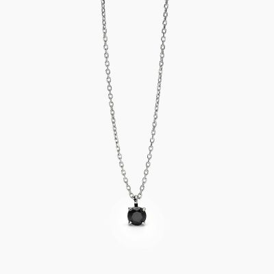 2 Jewels Collana Acciaio Punto Luce Nero 6 mm