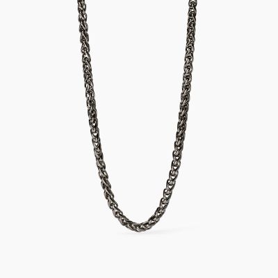 2 Jewels Collana Acciaio Gunmetal Catena Spiga 4 mm