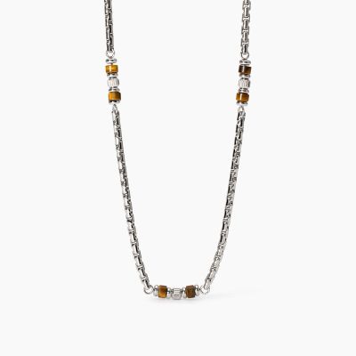 2 Jewels Collana Acciaio e Occhio di Tigre