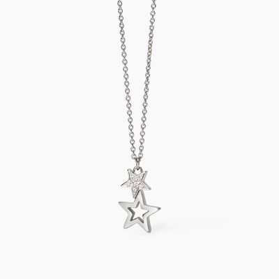 2 Jewels Collana Acciaio Stelle e Cristalli