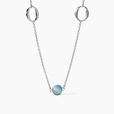 2 Jewels Collana Lunga Acciaio Cat Eye Azzurro