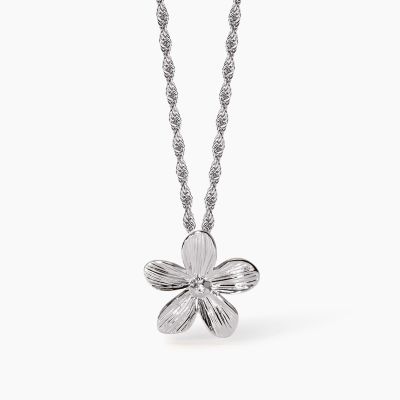 2 Jewels Collana Acciaio Catena Corda e Fiore