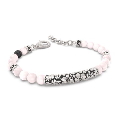 El Barrio Bracciale Argento Quarzo Rosa Hawaii