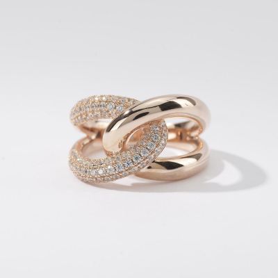 Mabina Anello Abbraccio Argento Rosè Pave di Zirconi-15