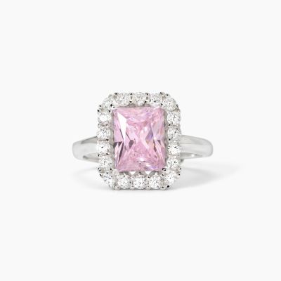 Mabina Anello Regolabile Argento Zircone Rosa