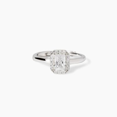 Mabina Anello Argento Zircone Bianco Ottagonale