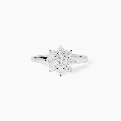 Mabina Anello Argento Zirconi Taglio Girasole