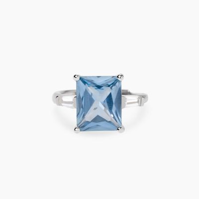 Mabina Anello Argento Acquamarina Sintetica