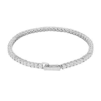 Mabina Tennis Argento Zirconi Bianchi 3 mm