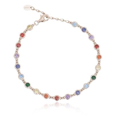 Mabina Bracciale Donna Argento Rosato Con Punti Luce Multi