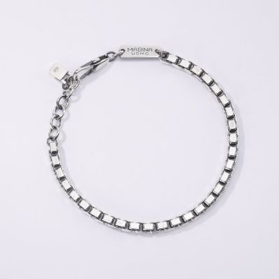 Mabina Bracciale Uomo Argento Brunito Catena Veneta