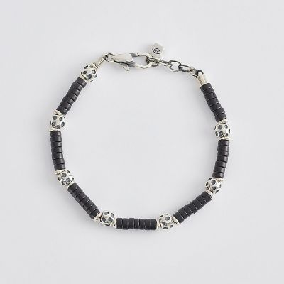Mabina Bracciale Uomo Argento Agata Nera
