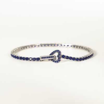 Mabina Bracciale Tennis Argento Zirconi Blu-S