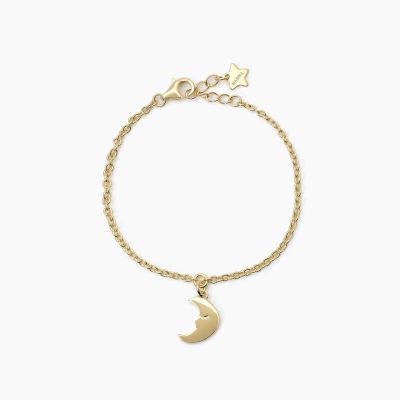 Mabina Bracciale Argento Gold Pendente Mezzaluna