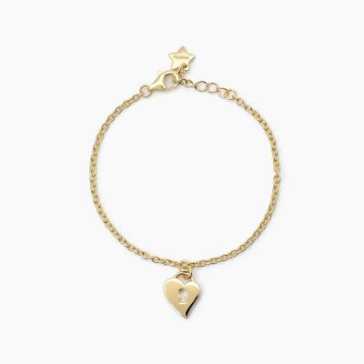 Mabina Bracciale Argento Gold Pendente Cuore Lucchetto