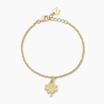 Mabina Bracciale Argento Gold Pendente Quadrifoglio