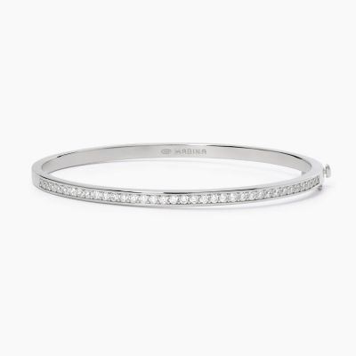 Mabina Bracciale Rigido Donna Argento e Zirconi Bianchi