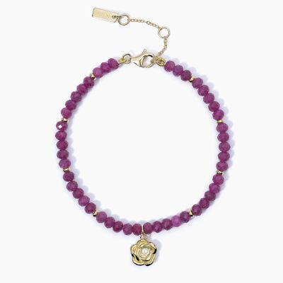 Mabina Bracciale Argento Dorato Cristalli Rubino e Rosa