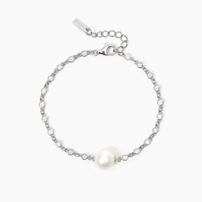 Mabina Bracciale Argento Rodiato Perla e Zirconi