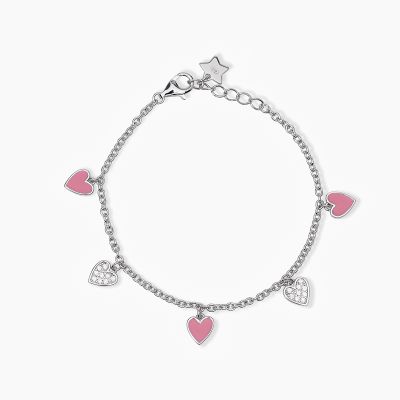 Mabina Bracciale Argento Cuori Smaltati e Zirconati