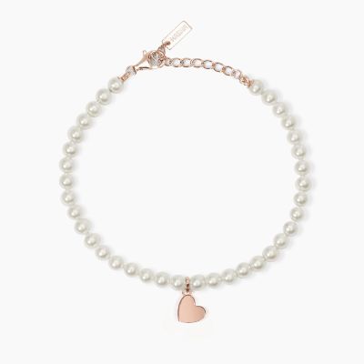Mabina Bracciale Argento Rosè Perle e Cuore