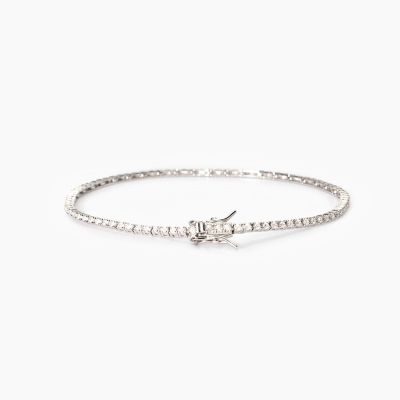 Mabina Tennis Argento Zirconi Bianchi