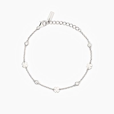 Mabina Bracciale Argento Quadrifogli e Zirconi