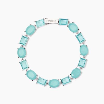 Mabina Bracciale Argento Fusion Stone Azzurro Santorini