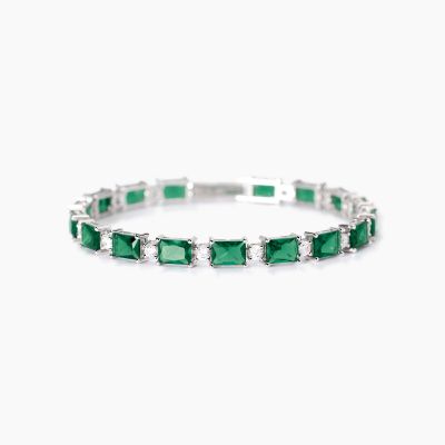 Mabina Bracciale Argento Cristalli Smeraldo