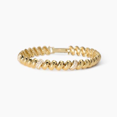Mabina Bracciale Argento Gold Cristalli Bianchi