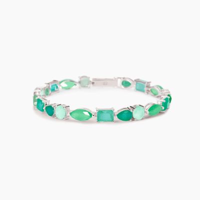 Mabina Bracciale Argento Fusion Stone Glass Verde