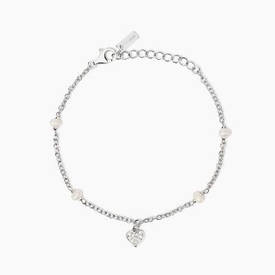 Mabina Bracciale Argento Cuore e Perle