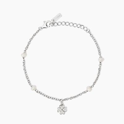 Mabina Bracciale Argento Quadrifoglio e Perle