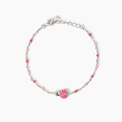 Mabina Bracciale Argento Coccinella Smaltata Fortunella