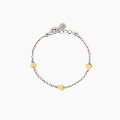 Mabina Bracciale Argento Cuori Oro 9K TVB