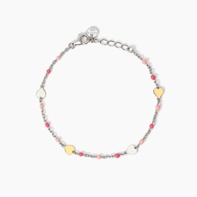 Mabina Bracciale Argento Cuori Oro 9K Mon Amour