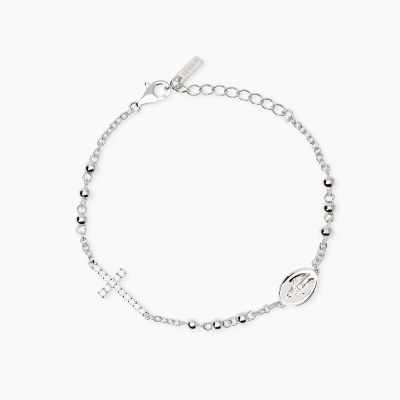 Mabina Bracciale Argento Croce e Madonna Rosario