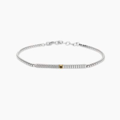 Mabina Bracciale Argento Catena Veneta e Piastra