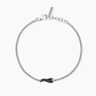 Mabina Bracciale Argento Cornetto Zirconi Neri