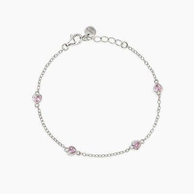 Mabina Bracciale Argento Cuori Rosa